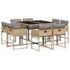 VidaXL Ensemble à Manger de Jardin avec Coussins 9 pcs, Table et Chaises à Dossier Rabattable, Meubles d'Extérieur Patio 3211380