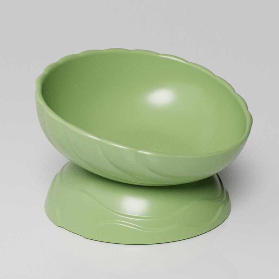 Pet Dry Rice Drinking Water Cat Bowl Original Imitation Porcelain Bamboo Fiber Adjustable Shell High Foot Bowl Cat Food Basin Cat Supplies