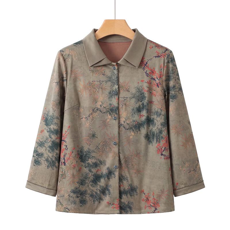 Yuzhaolin Elderly Women's Spring/Autumn Classical Collared Shirt
