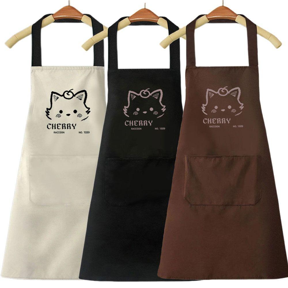 Cartoon Cats Printing Kitchen Apron Oil Proof Waterproof Workwear Apron Easy To Clean Household Cook Apron Home & Garden