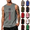 Men's Loose And Casual Trend Letter Pattern Printed Tank Top For Men, Men's Sporty Breathable Sleeveless Top
