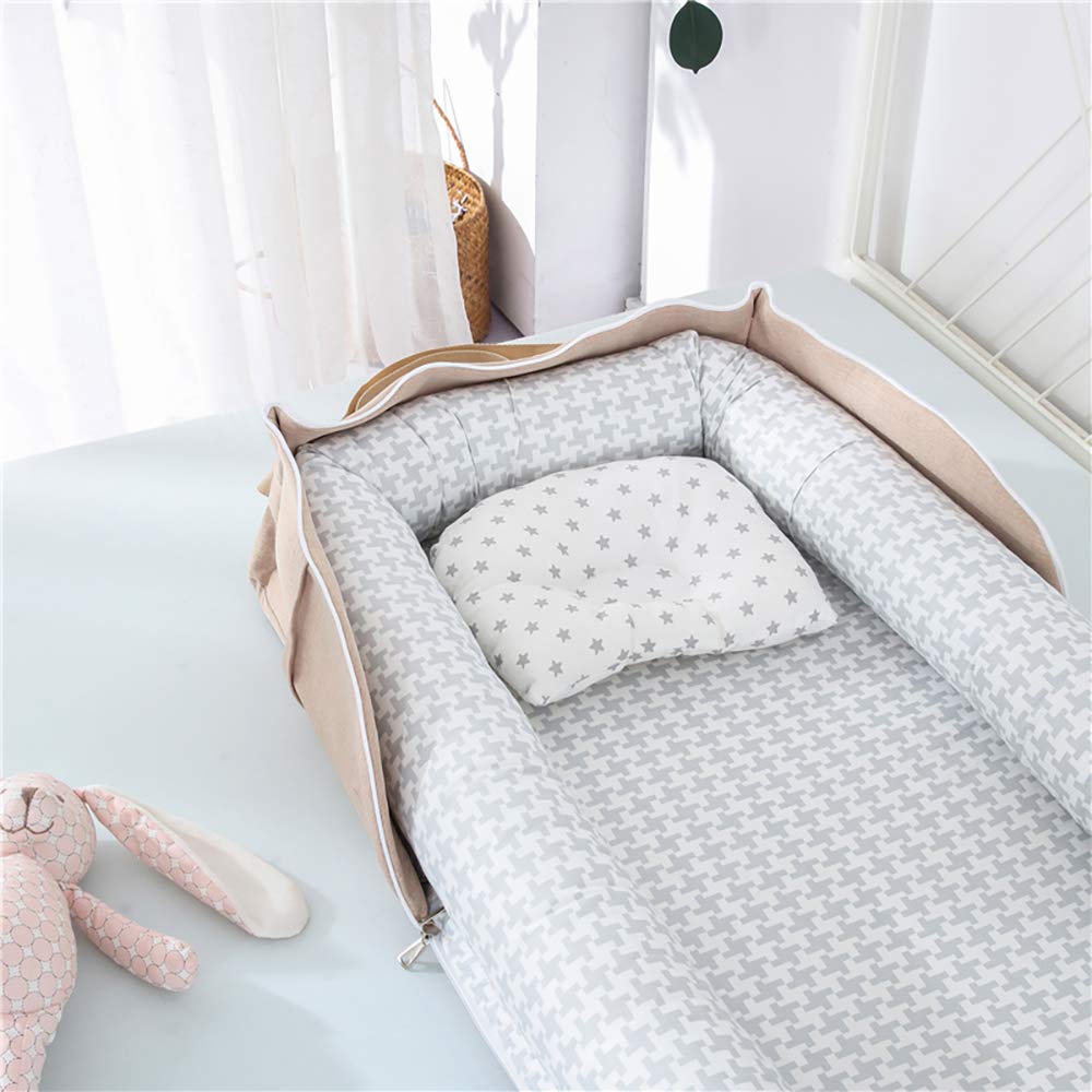 Luddy Baby with Portable Suitable for Crib, Newborn, Pillow, Bed-in-Bed, Foldable, Crib, Co-sleeping, Portable, Breathable, Washable, 0-24 Months,