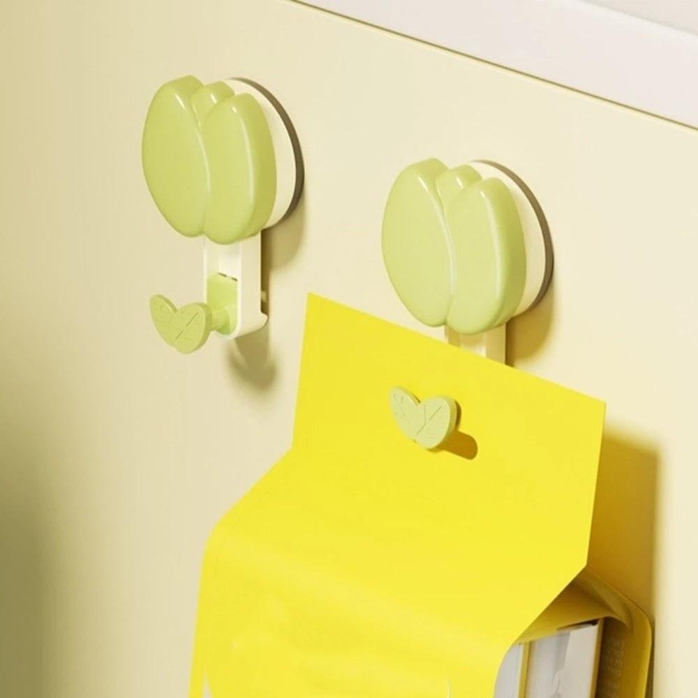 No Drill Tulip Suction Cup Hooks Plastic Wall Mounted Hook Easy Install Towel Rack  Bedroom