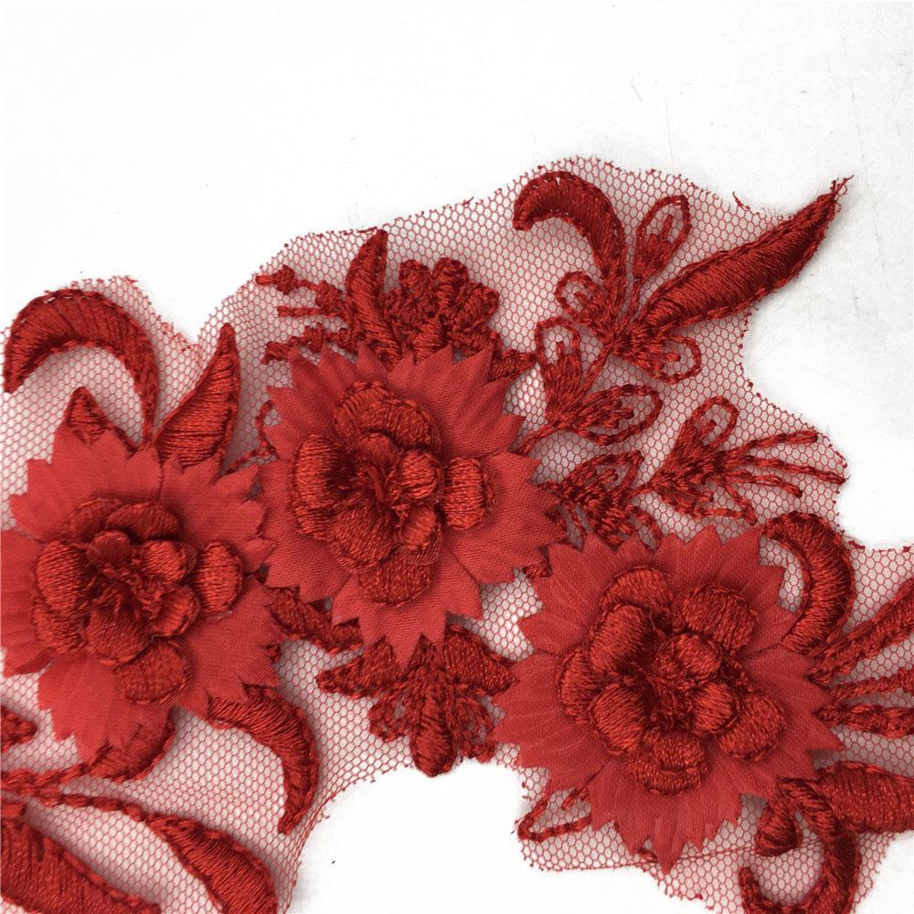 Wedding Dress Pair Flower Multi-Color Collar Three-Dimensional Embroidery Hollow Lace Decoration Sewing Clothes Accessories