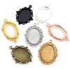 10pcs 18x25mm Inner Size 7 Colors Plated Classic Style Cameo Cabochon Base Setting Charms Pendant Necklace Findings