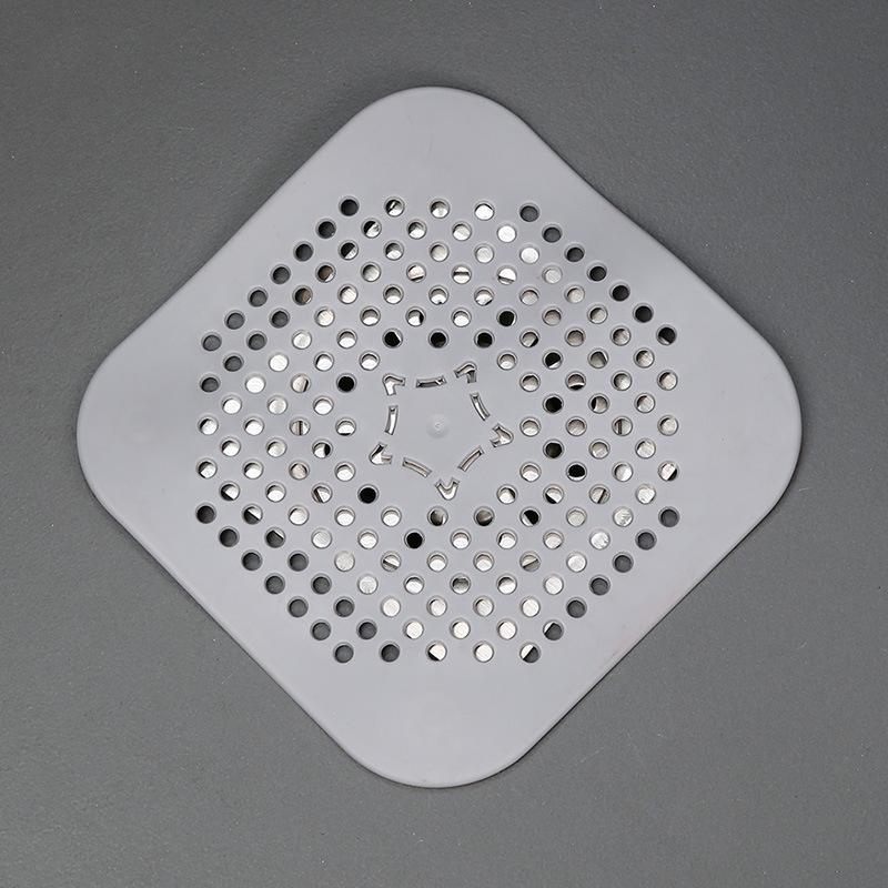 New Silicone Sink Drain Strainer Drain Sink Anti-clogging Artifact Floor Drain Cover Bathroom Hair Filter Silicone Sink Strainer (Gray,S)
