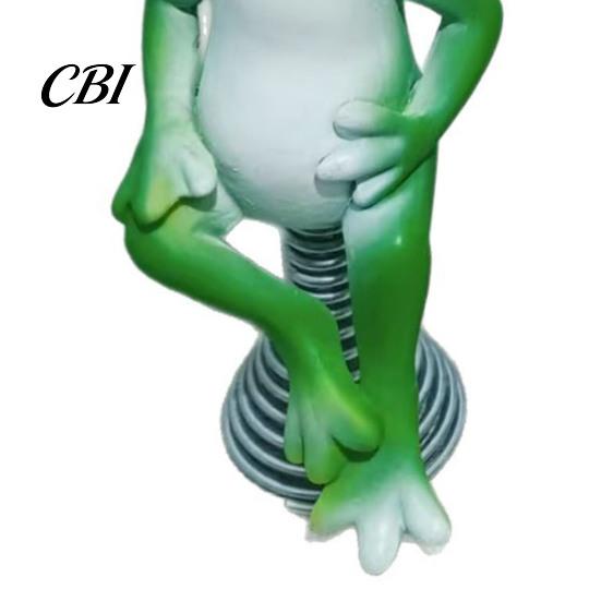 Creative Gifts for Gardeners Frog Garden Statue, Spring Base Resin Figurine, Weatherproof Handmade Gift Ideas Figurine Fence Balcony Patio Lawn