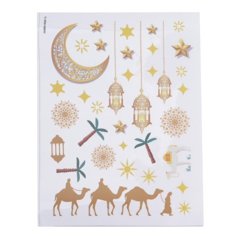 Festive Eid Wall Sticker Wall Decals for Eid Celebration Ornament Easy To Apply PVC Decal No Traces Left Behind