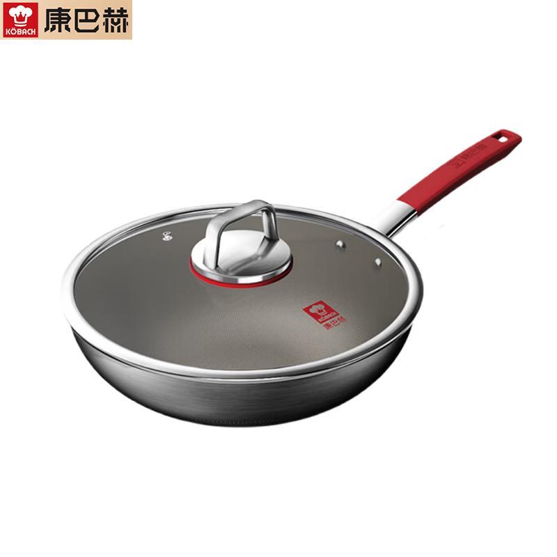 KOBACH 32cm Pure Titanium Non-Stick Flat Bottom Wok