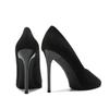 Fashion 2025 Spring New Black High Heels Sexy Stiletto Pointed Toe Platform Lady Party Single Shoe Career Suede Womens Pumps Size 34-39