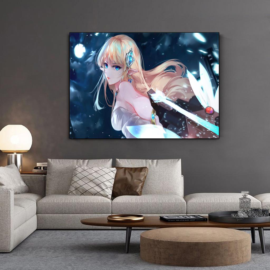 HD Beauty Anime Game Fantasy Girl HD Prints Canvas Wall Art Painting Modular Pictures Home Decoration Poster Living Room No Frame