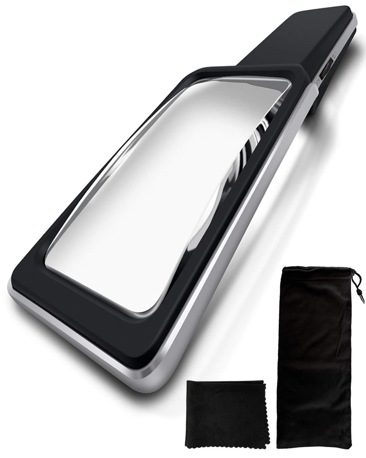 

MAGDEPO 4x Magnification LED Handheld Magnifying Glass with Dimmer and Wide Reading Ideal for and those with poor vision due to macular manual чорний