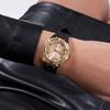 Guess Gold Dial Black Silicone Strap Women's Quartz Watch - GW0034L1