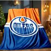 Energetic Oilers Team Spirit Blanket Flannel Throw for Sofa, Indoor, Camping, Living Room, Office, Chair, And Bed Soft Birthday Gift
