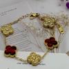 New Shiny Four-leaf Clover Bracelet Five-flower Fashion Sense Hand Jewelry Simple Jewelry