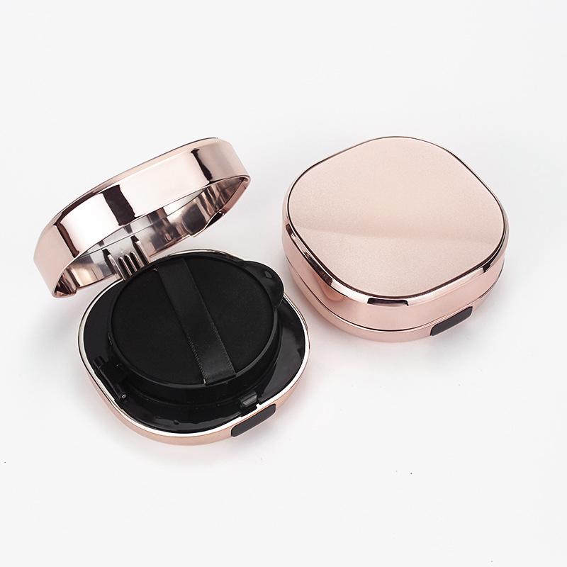 10PCS 15g Square Cushion Compact Rose Gold Plated, Refillable BB Cream Concealer Foundation Case for Makeup Packaging