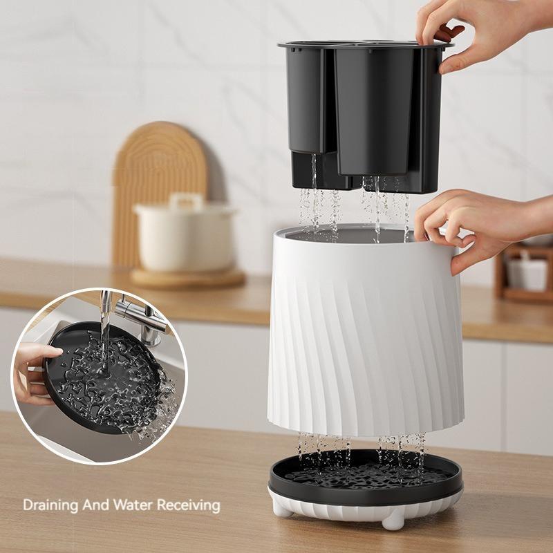 360 Grad Drehbarer Küchenmesserhalter Besteck Essstäbchen Behälter Löffel Gabel Aufbewahrungsständer Geschirr Abtropfregal Heimorganisator