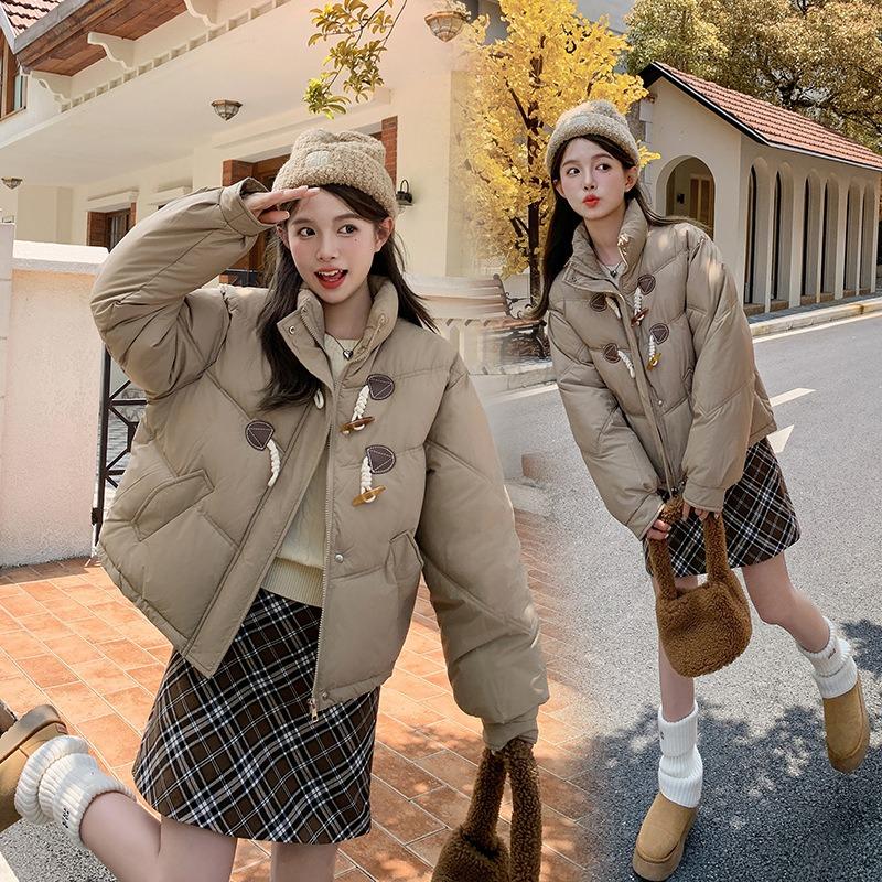 Corner Buckle Bread Clothes Women's Winter Thickened Warm Down Cotton Clothes Short Loose Version Cotton-padded Jacket
