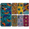 African Wax Fabric Case For Xiaomi Redmi Note 13 12 11 10 9 8 Pro 12S 11S 10S 9S 10A 9C 10C 12C 13C Back Cover