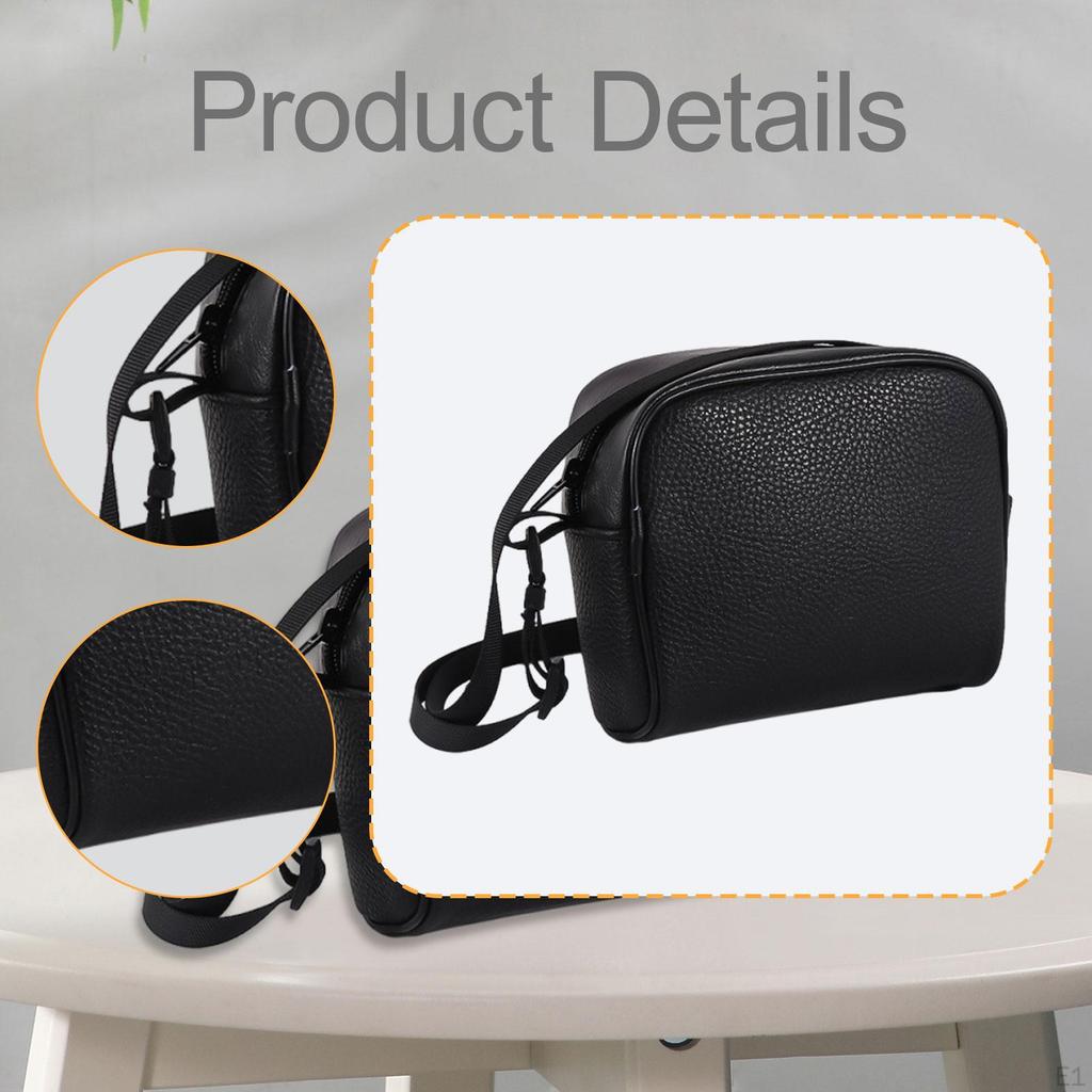 Binoculars Storage Bag Accessory Portable PU Leather Durability Smooth Zipper Essential Professional