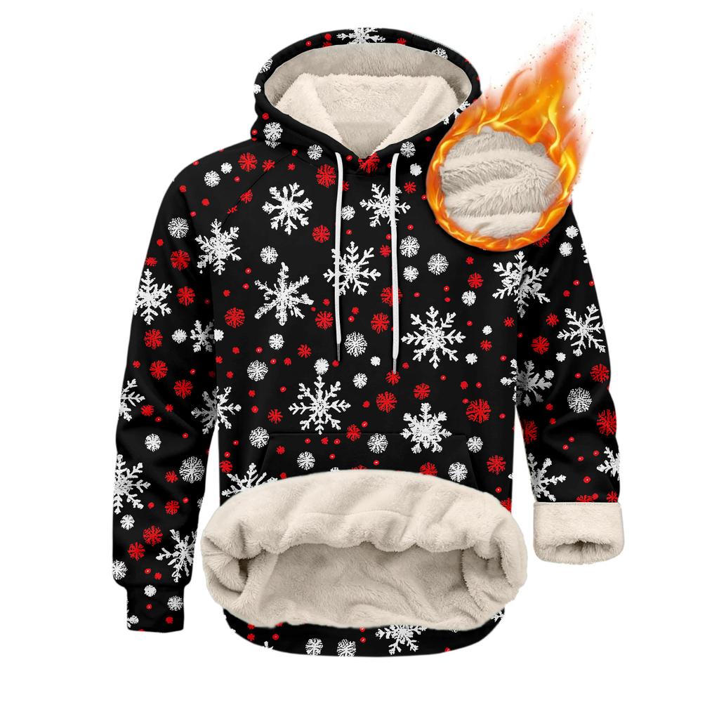 Pánská ležérní fleecová mikina s dlouhým rukávem a kapsami