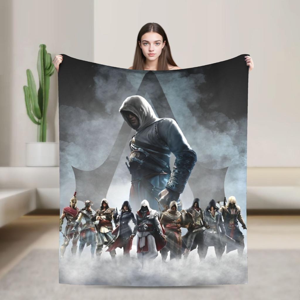 A-Assassin's Creed Deky Flanelové Vintage Teplá Přehozovádeka na přehoz Podzim/Zima