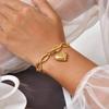 18K Gold Plated Stainless Steel Love Pendant Bracelet Fashion Ot Buckle Versatile Bracelet Women'S Accessories Br-2631