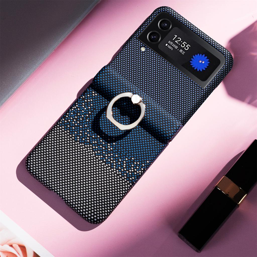 For Samsung Galaxy Z Flip4 5G/Flip3 5G Case Ring Holder Kickstand PC Phone Cover