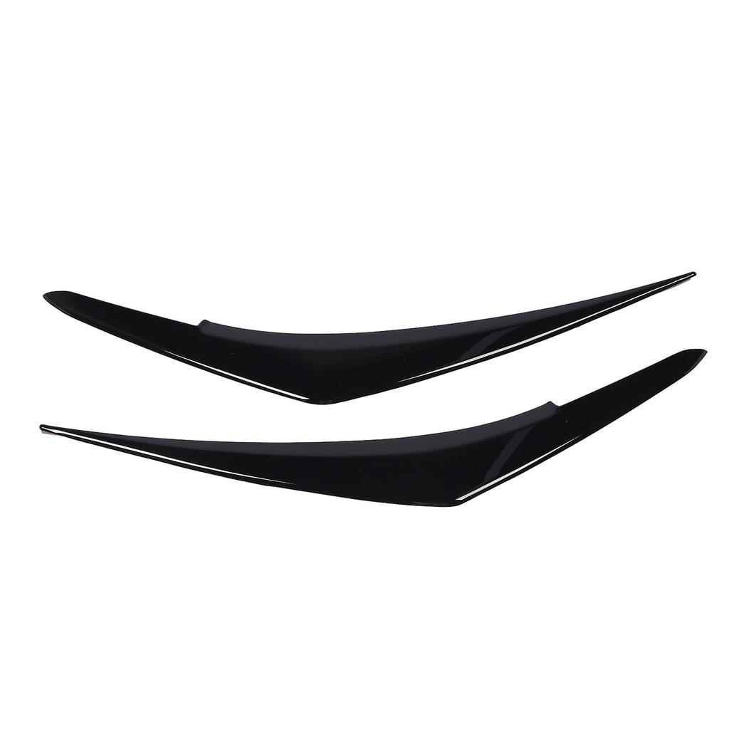 2PCS Headlight Eyebrow Left Right Black Front Lamp Eyelid Trim Cover Decorative Plastic Headlamp