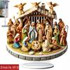 2D Flat Bohemian Style Acrylic "Nativity Scene" Desktop Decoration, Suitable for wall decoration, porch, room, villa, accents Home, Hallway, or Workpl