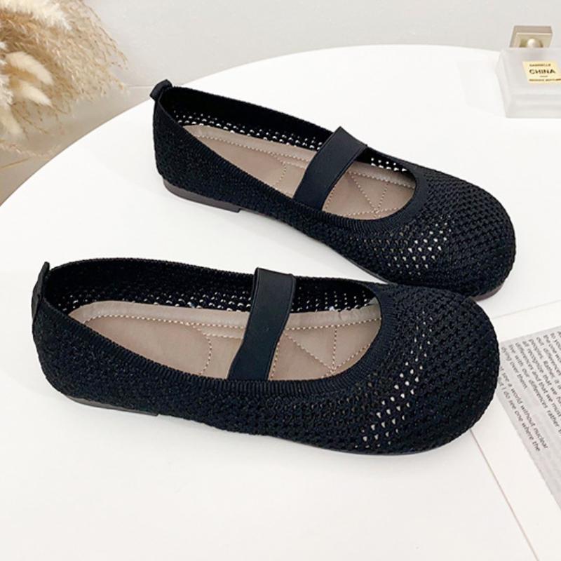 Fashion Women Breathable Flats Spring Summer Shoes Soft Sole Solid Color Mesh Female Daily Walking Driving Loafers Slip-on Footwear