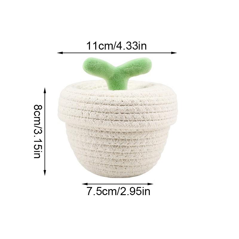 

1 шт. плетеная корзина из хлопковой веревки, мини-плетеная корзина для хранения косметики, симпатичная корзина для хранения в форме ореха, современный стиль, 2 стиля