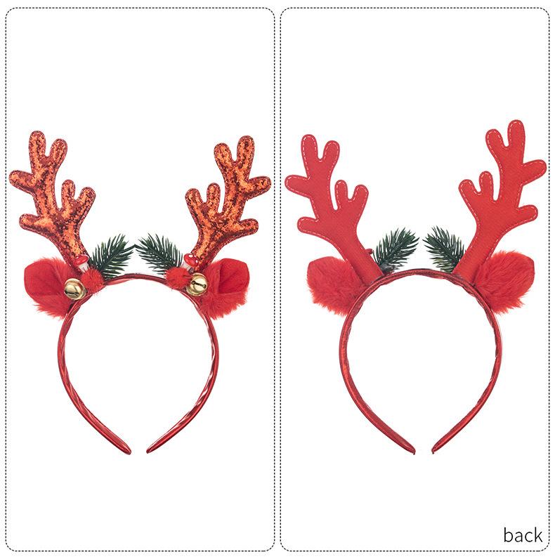 Weihnachts-Stirnband mit Geweih im europäischen und amerikanischen Stil mit Glöckchen - Trendiges, vom Wind inspiriertes Weihnachtsparty-Accessoire