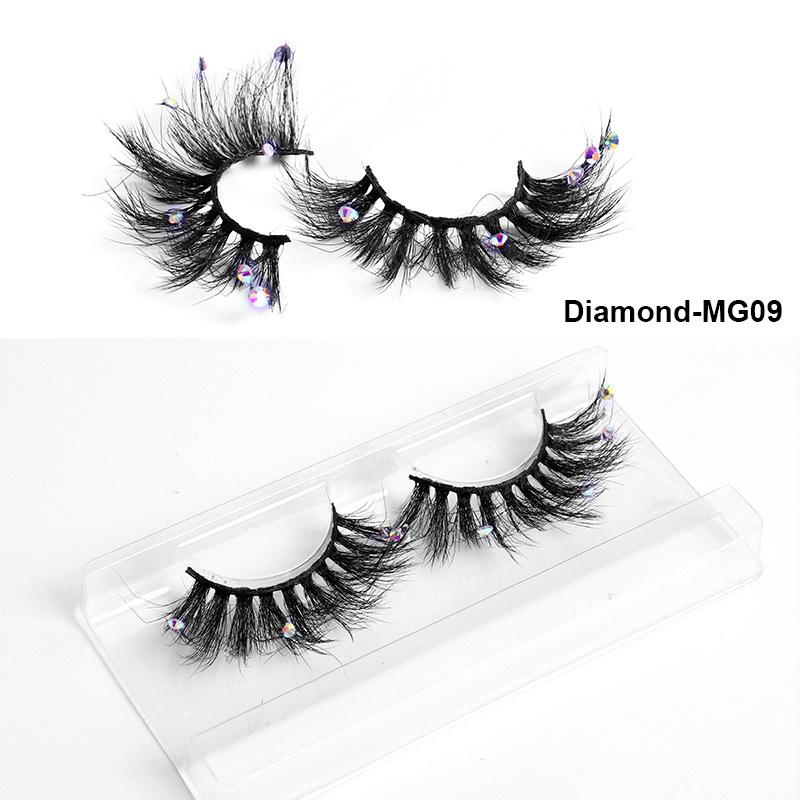 3D Three-Dimensional High Imitation Mink Hair With Diamond False Eyelashes, Natural Thick Grafted Eyelashes