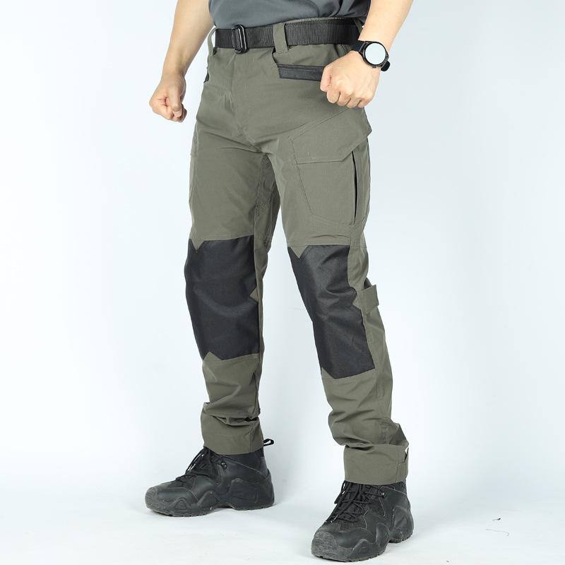 Outdoor Tactical Pants Men Spring Autumn Many Pockets Elastic Waist Mens Military Cargo Pants Waterproof Army Pants For Men No Belt