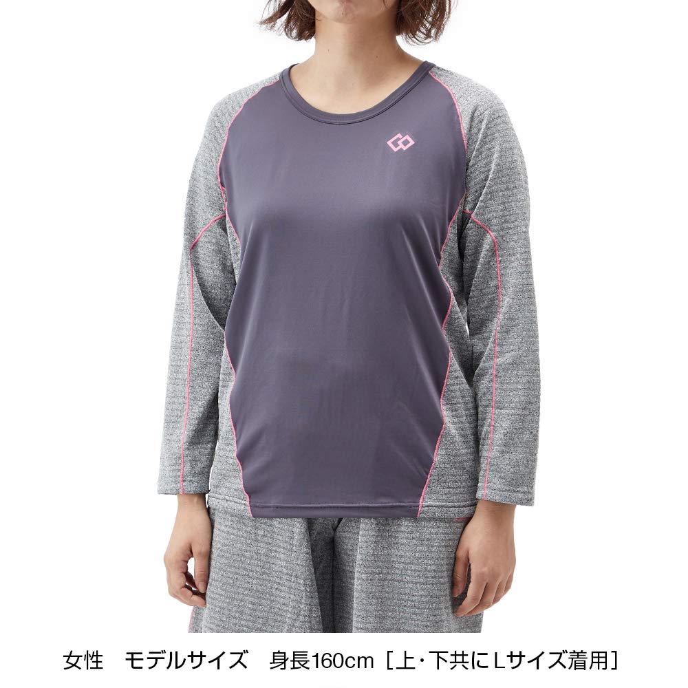 Colantotte RESNO Switching Long Gray and AJEJA69L Women's Shirt, Sleeve, Pink,