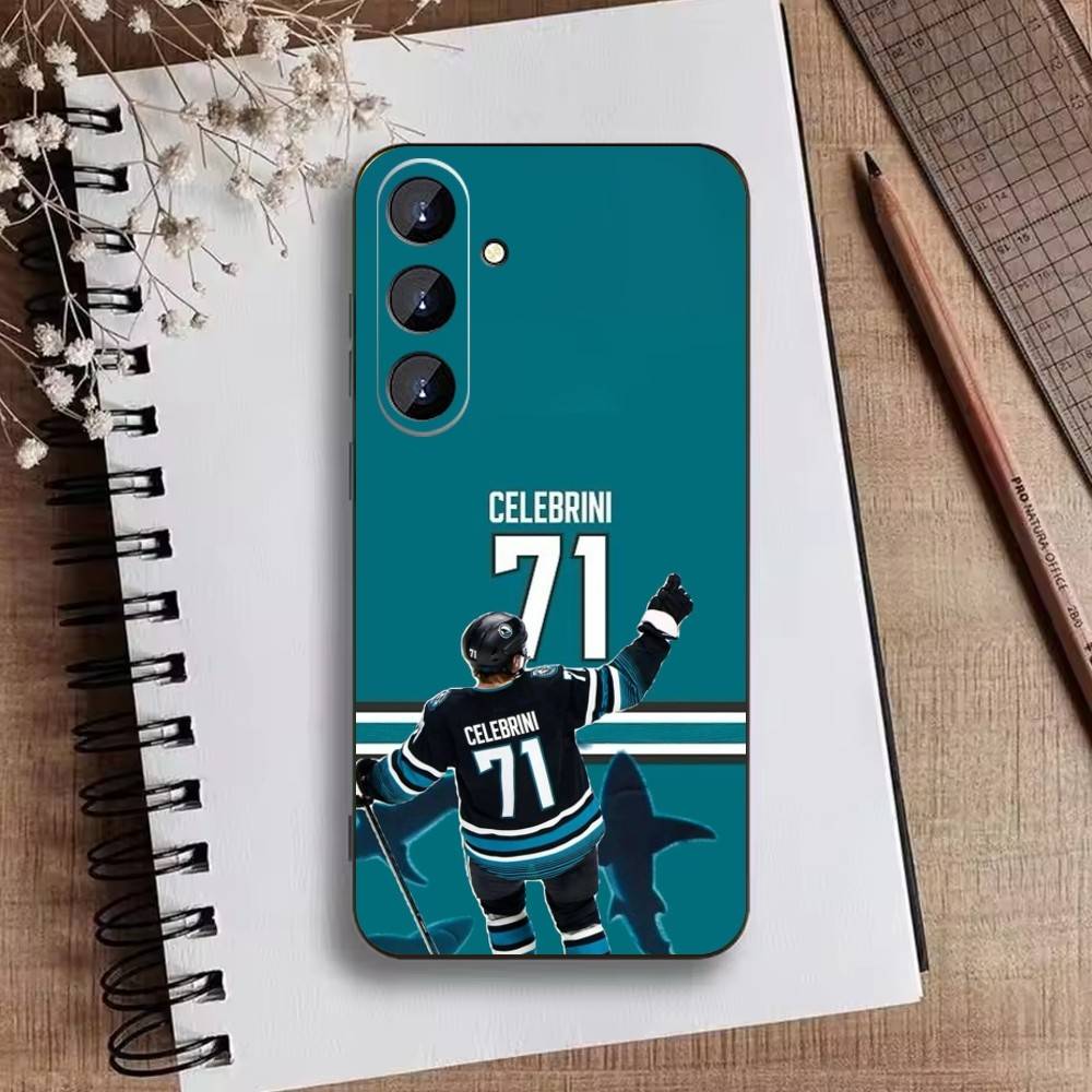 San Jose Sharks Macklin Celebrini Pouzdro na telefon Pro Samsung Galaxy A73,A21s,A22,A31,A52,A53,A71,A41Měkké černé pouzdro