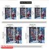2pcs 2D flat printing Christmas Curtain Santa Christmas Snow Scene Polyester Fabric Without Electricity Party & Holiday Decor
