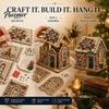 DIY Holiday Craft Set 3D House Christmas Faux Pearl Art Kit, Handmade Rhinestone Painting Kit Relaxing Activities for Adults Adults, Tabletop