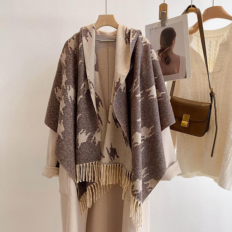 

Качели и зимний шерстяной шарф Qiandongge женский новый двусторонний универсальный длинный платок утолщенный студенческий теплый шарф 185