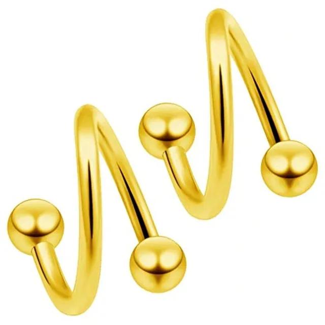 2pc/set Surgical Steel Spiral Twisted Lip Ring Nose Rings 16 Gauge Ear Cartilage Helix Piercing Body Accessories Jewelry Gift