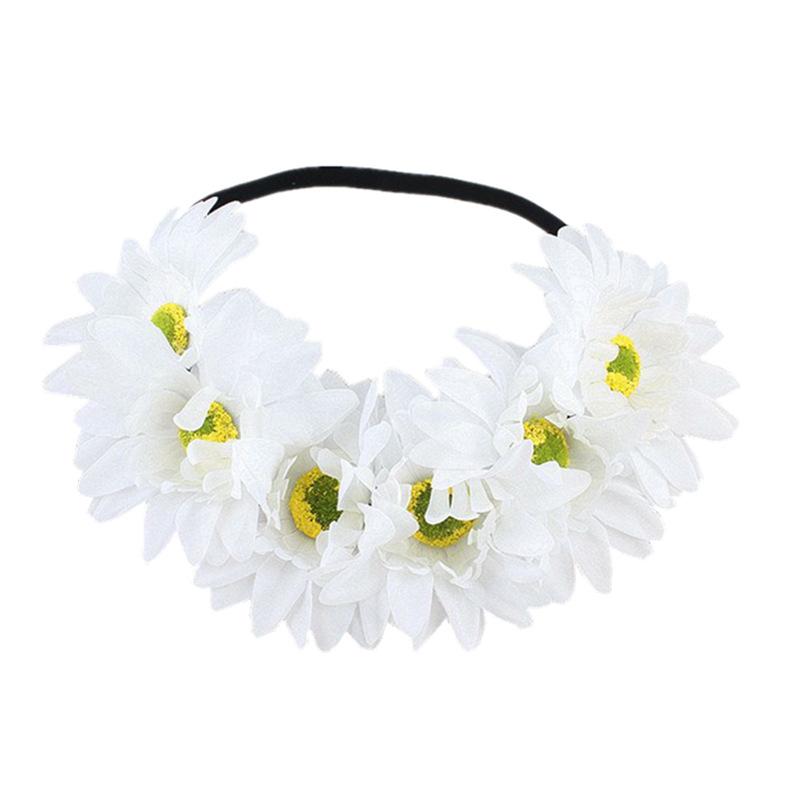 Sonnenblume Elastisches Stirnband Ungiftig Böhmische Haaraccessoires Blumenkranz Verstellbar Künstliche Gänseblümchen Blumen-Stirnband