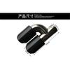 Left 63-89Mm Gloss Carbon Fiber Car Dual Pipe Exhaust Muffler Tip Cover H Style