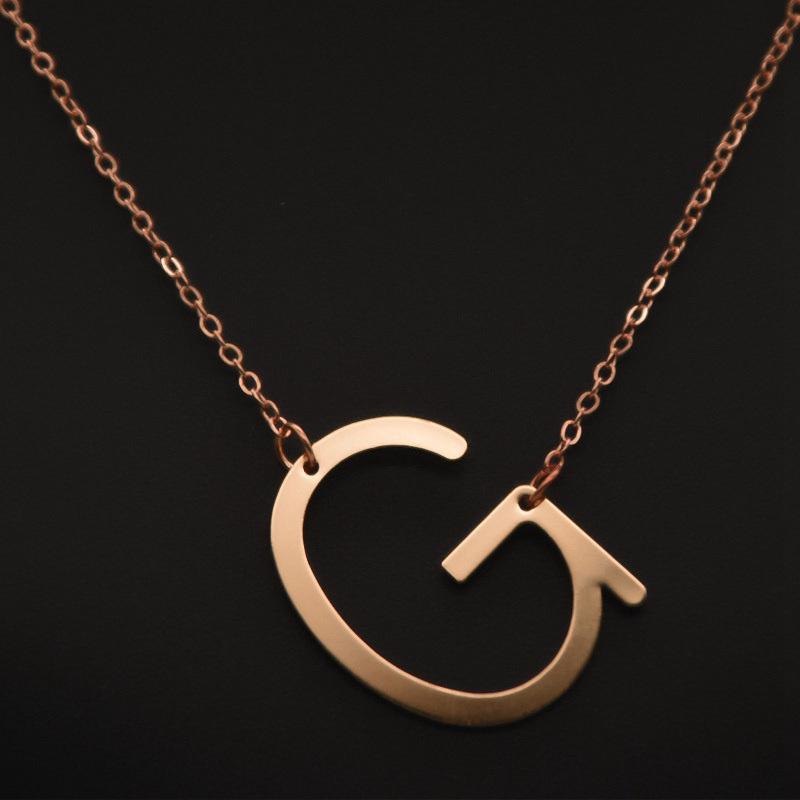 Kvinne 26 engelske bokstaver Ornament Ripple Chain Personlig brevkjede
