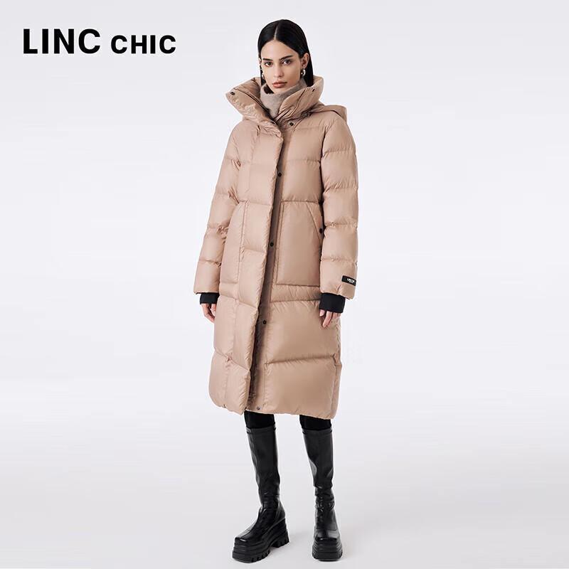 Jinyujie Damen Stadtlange Daunenjacke mit hohem Kragen