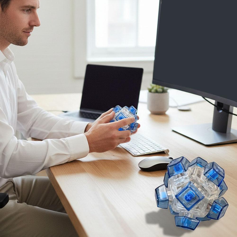 12 kláves Relaxační kouzelná kuličková klávesnice Klávesa Fidget Tlačítko pro úlevu od stresu Prstová klávesnice Krytka klávesy Keycap Kancelářská stolní hračka Hračka pro dospělé