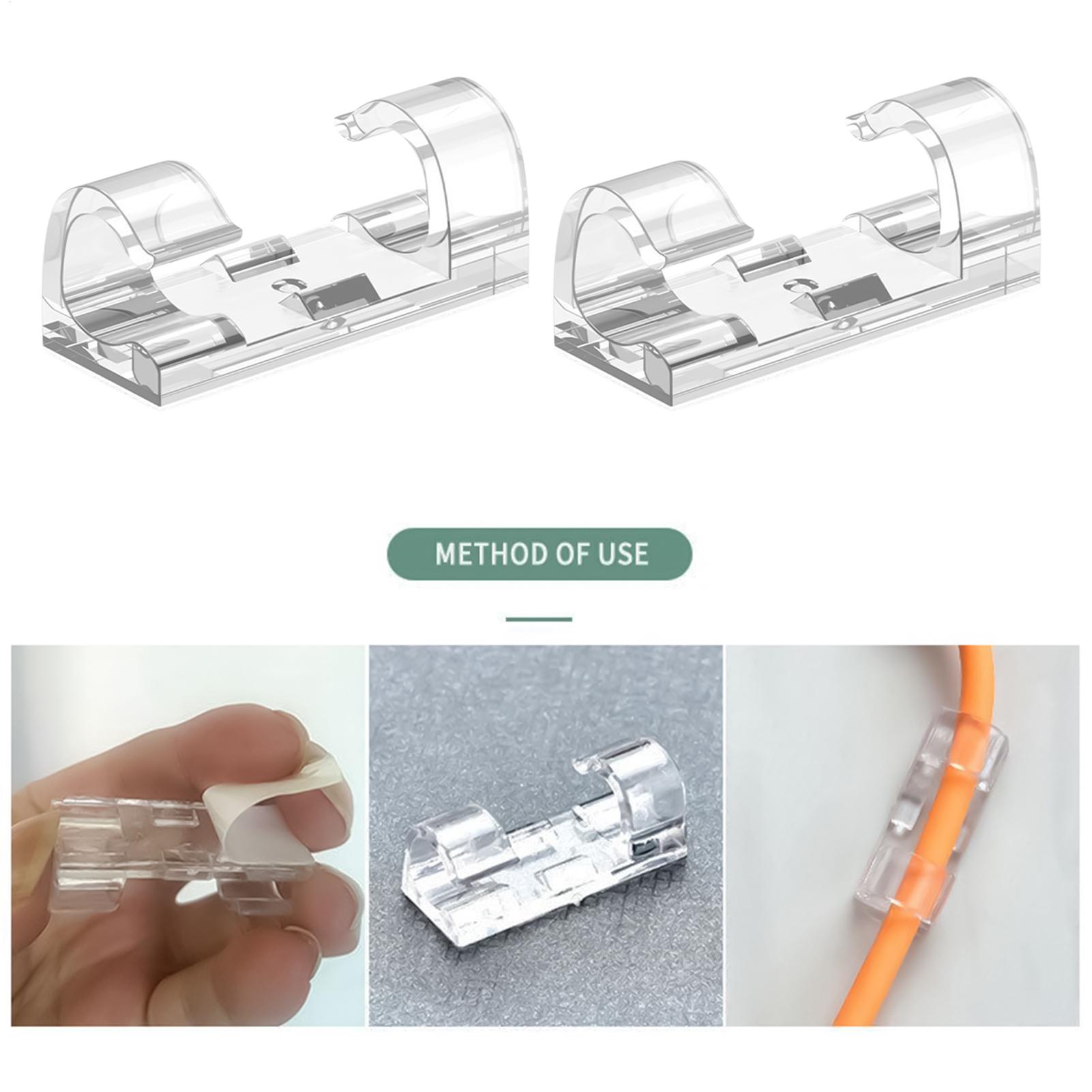 

16pcs Adhesive Cable Clips 16 Pieces Clear Concealed Wiring Holder Stand Keeper for Nightstand Desk Wall Dorm Home Office CHINA