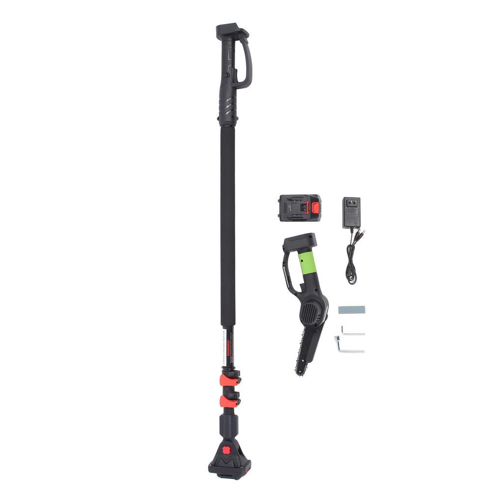 6in Electric Pruning Chainsaw Rechargeable  Cordless Chain Saw with 2.5m Extension Rod AC100?240