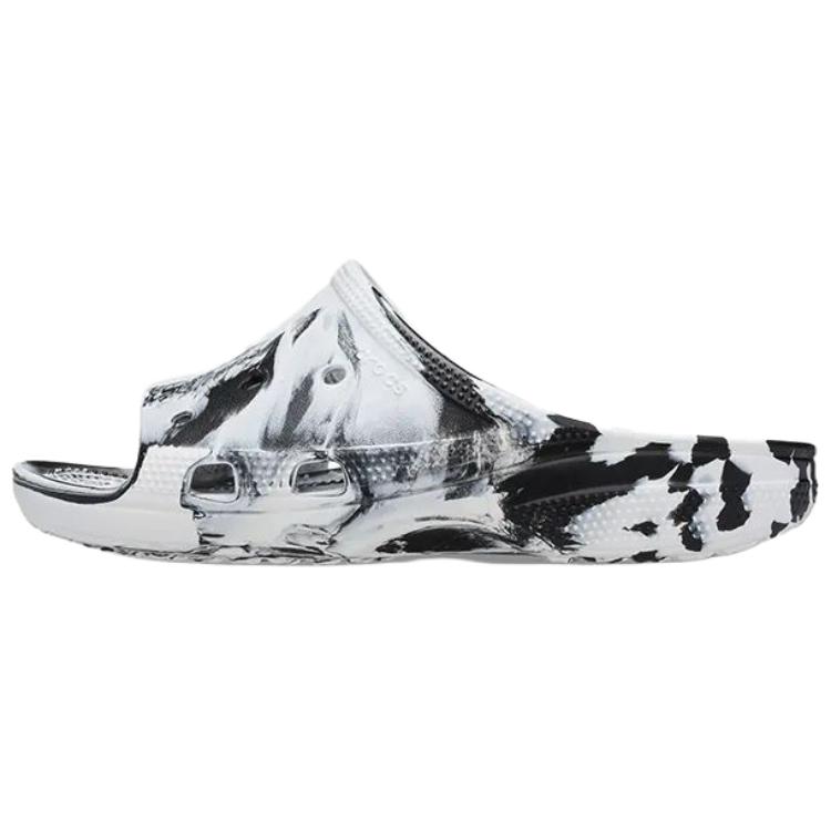 Crocs Classic Comfort Slip-On Open-Toe EVA Anti-Rub Slide Sandals Women Sandals Black White 211832-066