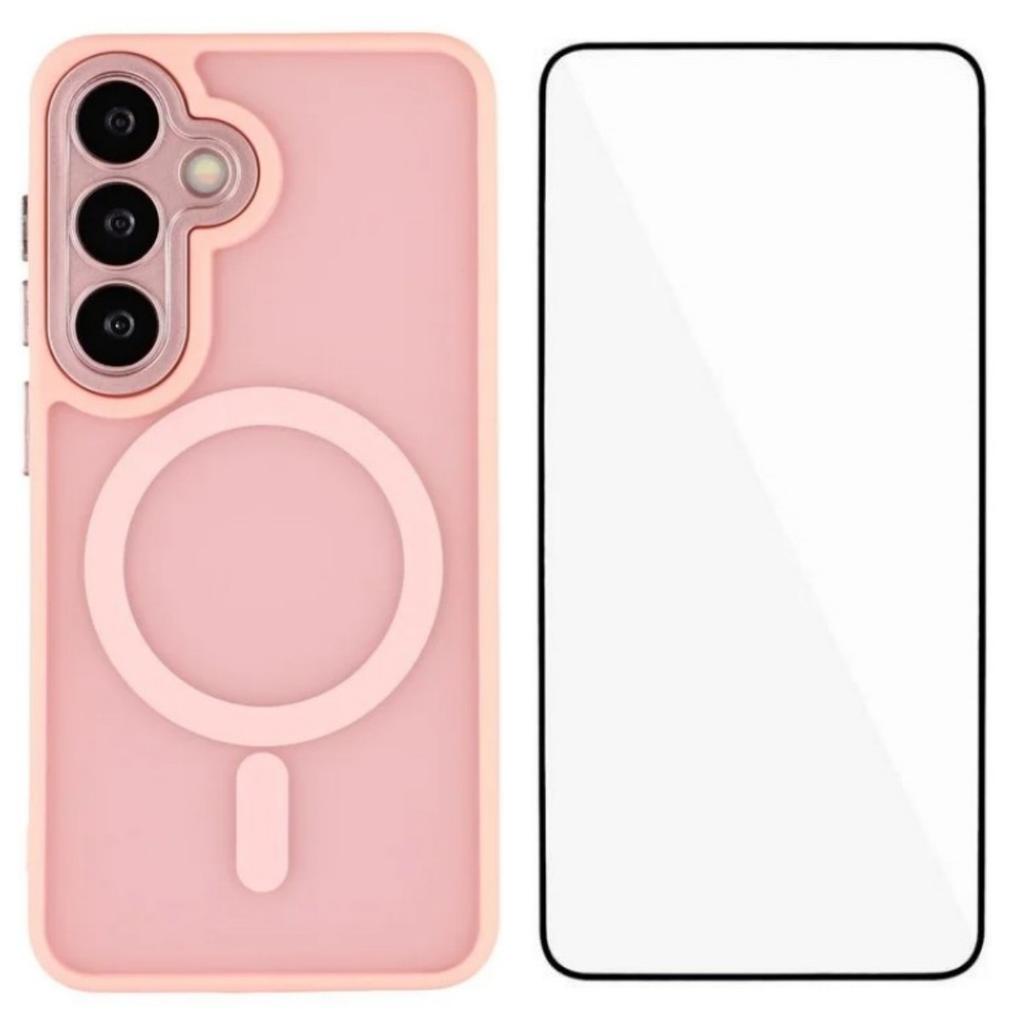 For Samsung Galaxy S23 FE Case Compatible with MagSafe WANLONFENG QB Series PC TPU Phone Cover with Screen Film